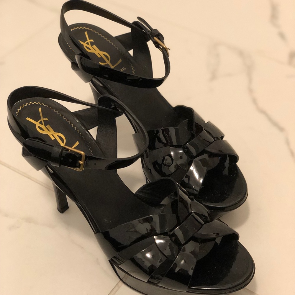 Lightly used YSL patent leather platform sandals - Picture 3 of 7
